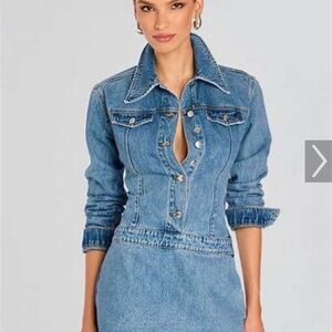 NWT Retrofete SER.O.YA Arizona Blue Denim Mini Dress